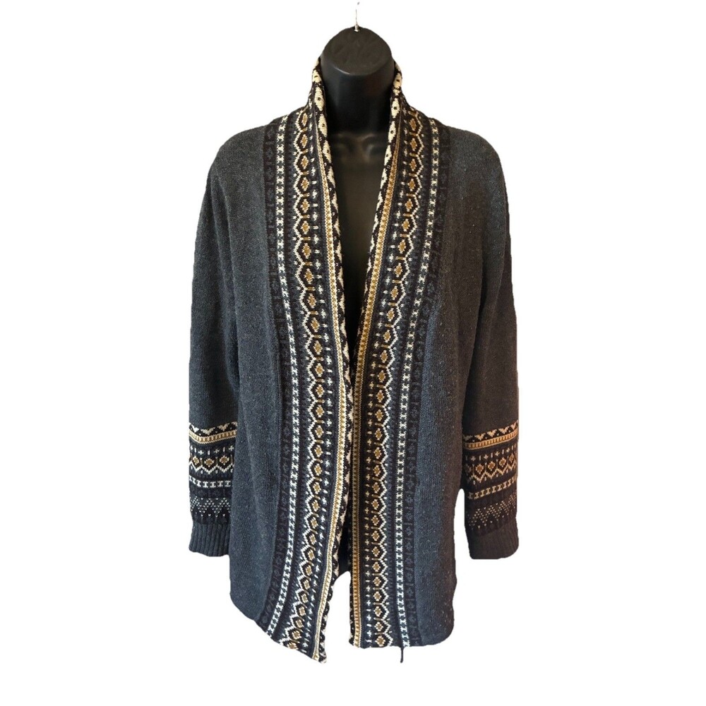 BCBG MAXAZRIA Cardigan Womens Size XS Open Front Wool Blend Sweater Gray